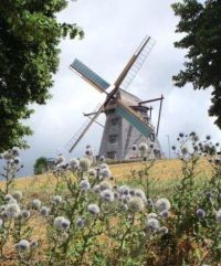 Mühle Greiffenberg im Juli 2022 - komplett mit Flügeln